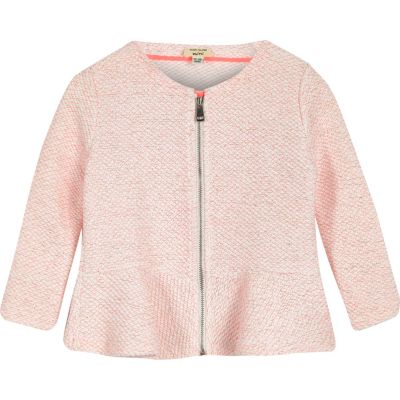 Mini girls pink peplum jacket